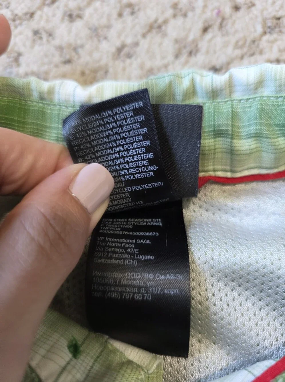 The North Face Green Plaid Short-Sleeve Button-Down Shirt